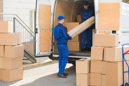 Office relocation planning in Cowley with boxes and office equipment