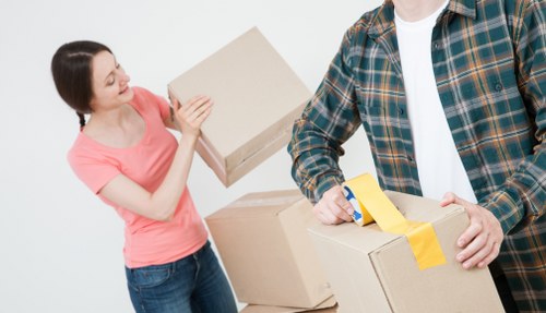 Packed household items ready for home moves in Cowley