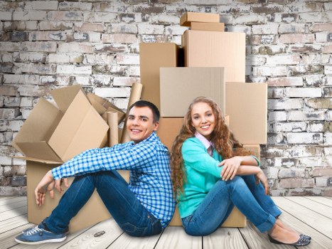 Packed student belongings prepared for a move in Cowley