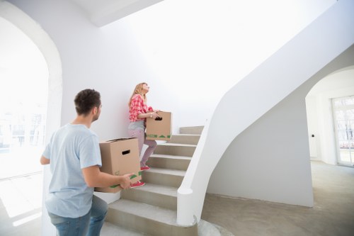 Sturdy moving boxes ready for home relocation in Cowley