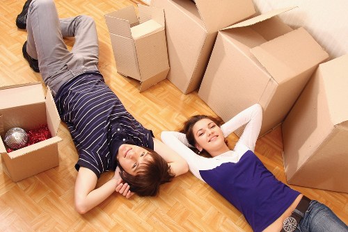Removal van loading household items for a Cowley house move